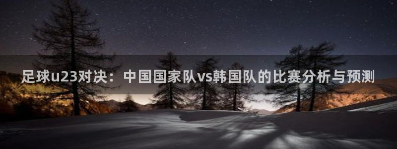 足球u23对决：中国国家队vs韩国队的比赛分析与预测